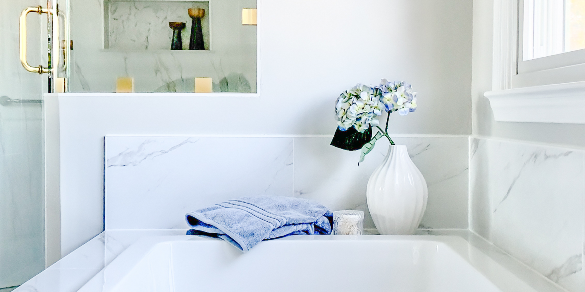 Classic Marble Look Bathroom Design